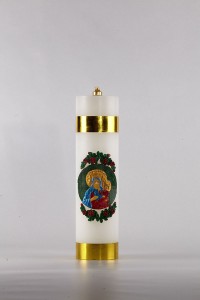 Vela de óleo - Nossa Senhora de Częstochowa com inserção...